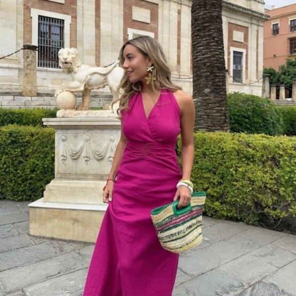 Zara Linen blend halter neck dress - Picture 3 of 8